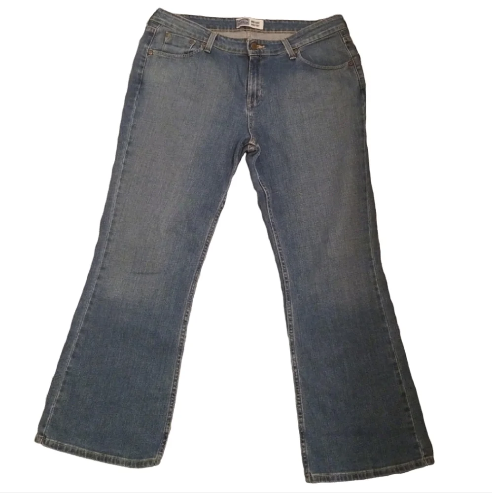 LEVI'S SIGNATURE Bootcut Jeans Plus 14 Short Waist 38 Inseam 28 Medium Wash - Picture 2 of 10